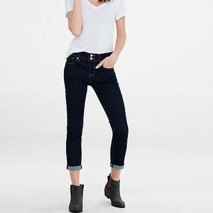 NWOT Express Stretch Performance Cropped MidRise Legging Jeans Dark Wash 00